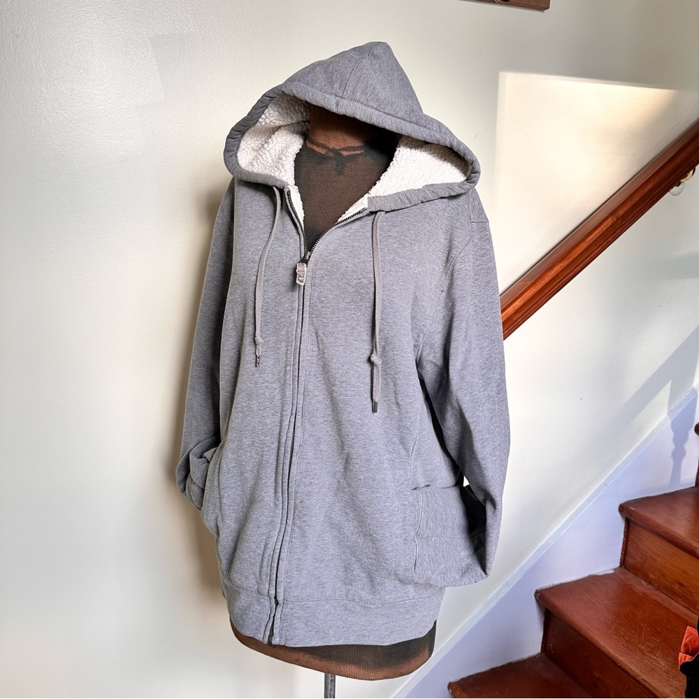 LL Bean Jersey/Fleece Hooded Zip Up